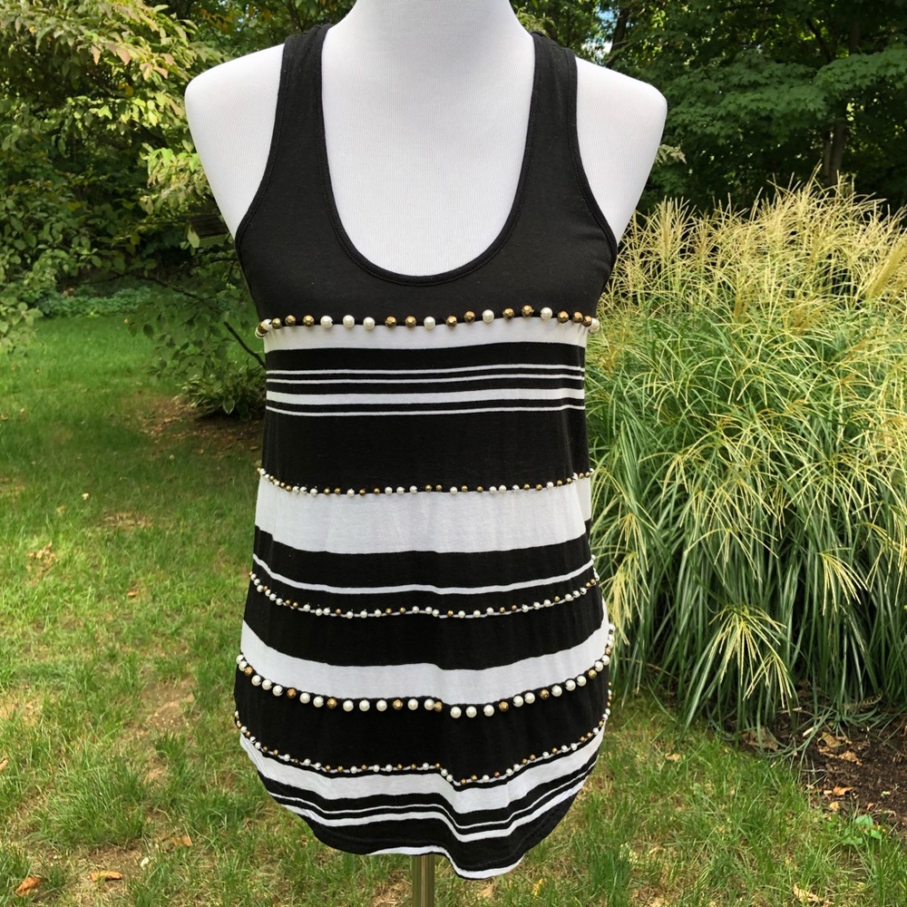 Striped Embellished Tank by Express